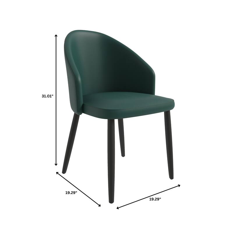 Paradiso Modern Dining Chairs Upholstered Seat and Solid Wood Legs by LeisureMod