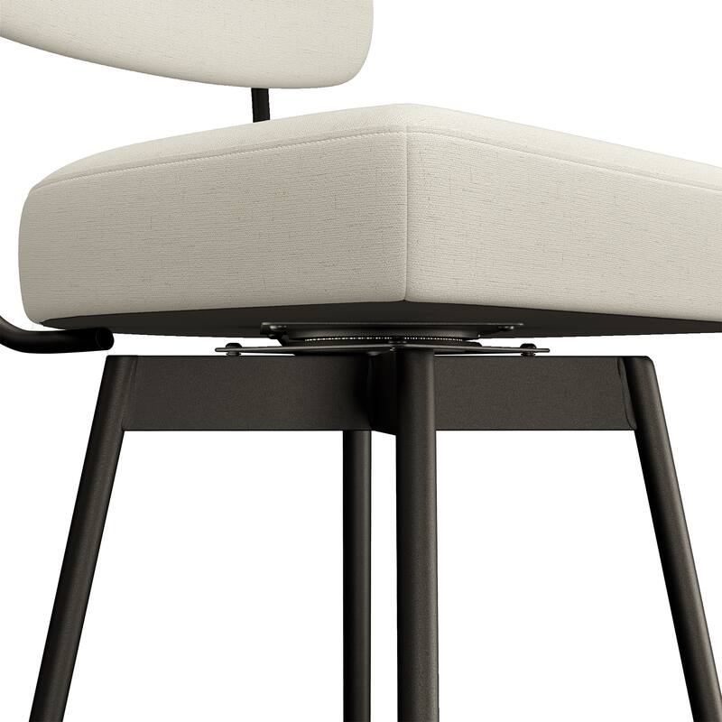 WYNDENHALL Meredith Modern Swivel Bar Stool (Set of 2) - 19.9" D x 18.9" W x 39.8" H