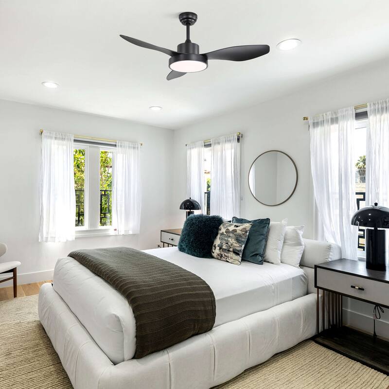 6-Speed Reversible Ceiling Fan with Light and Remote, Indoor 47" Energy Saving Ceiling Fan for Living Room Bedroom
