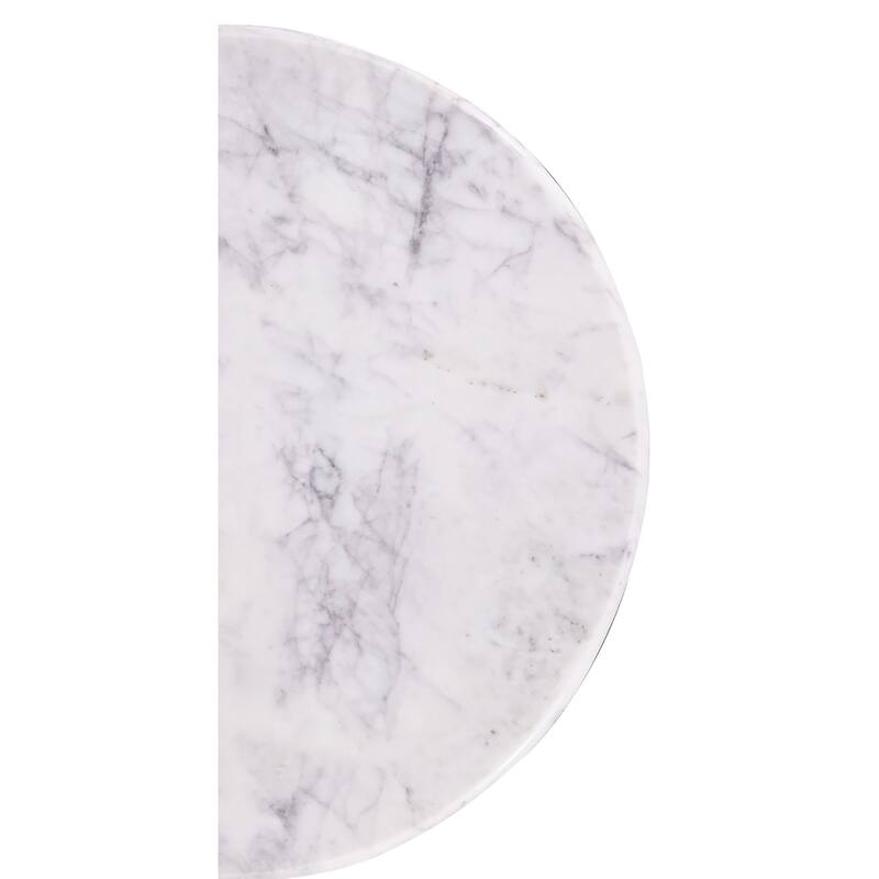Luxurious Round Mable Topped Pedestal Side/End Table, Living Room Accent Table, /