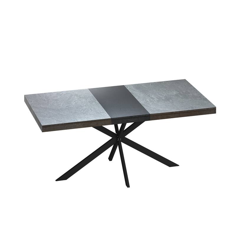 5 Pcs Dining Table Set, Kitchen Dining Table Set with Extendable Rectangular Table and 4 Upholstered Dining Chairs