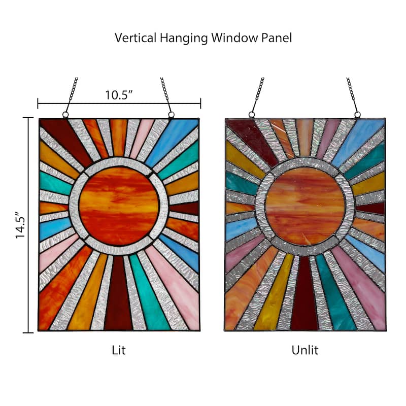 River of Goods Sunburst River of Goods Multicolored Stained Glass Window Panel - 10.5" x 0.25" x 14.5"