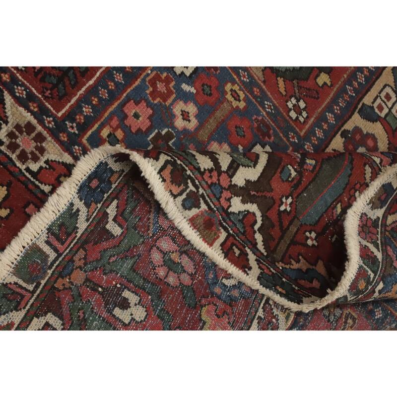 Hand Knotted Oriental 100% Wool Carpet Traditional Geometric Red Bakhtiari Area Rug - 13' 4'' X 10' 9''