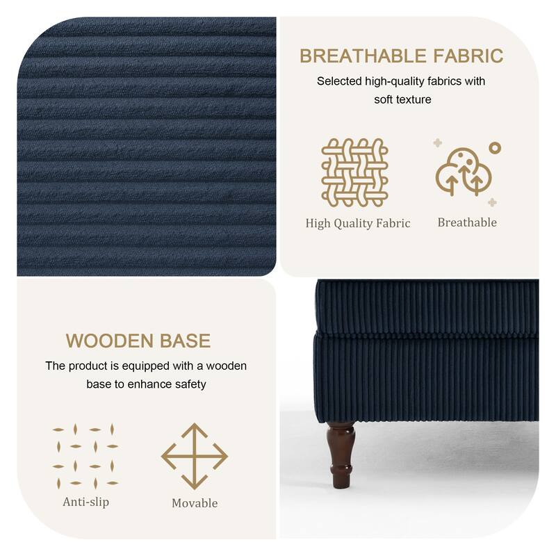 Oversized Modular Sectional Corduroy Fabric Tufted Sofa