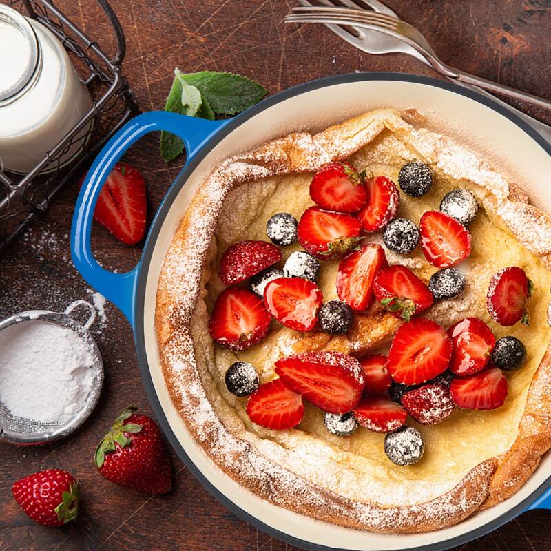 6 QT Enameled Dutch Oven Pot with Lid, Cast Iron Dutch Oven with Dual Handles Non-stick Enamel Coated Cookware