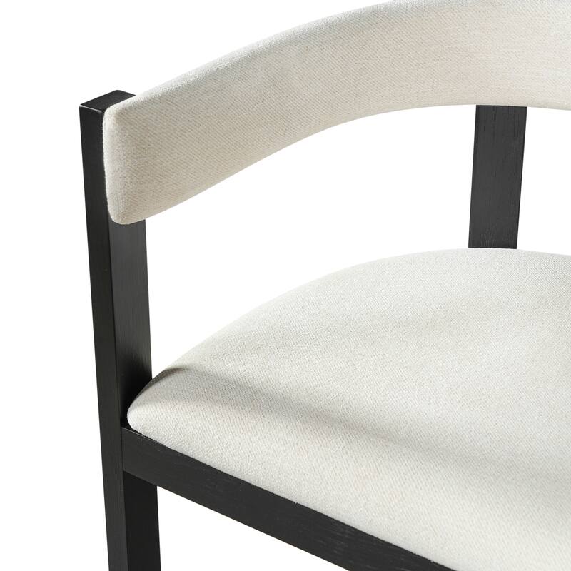 Christopher Knight Home - Julian Modern Upholstered Bar Stool Set with Curved Back and Solid Wood Frame for Dining Spaces