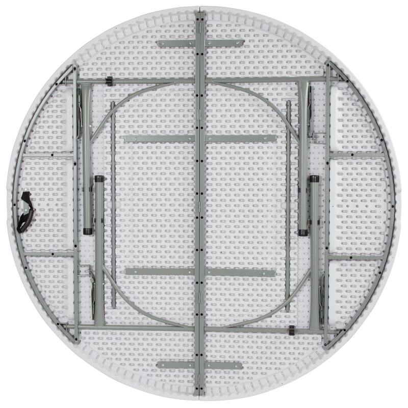 6-Foot Round Bi-Fold Plastic Event Folding Table with Handle