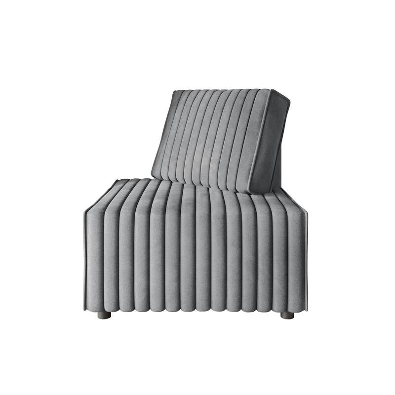 CraftPorch Contemporary Clean-Line Linen Upholstered Corner Seat - Light Grey