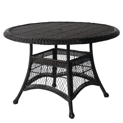 Round Patio Dining Table 44 Inch - Outdoor Table for Deck Porch - Weather Resistant Design