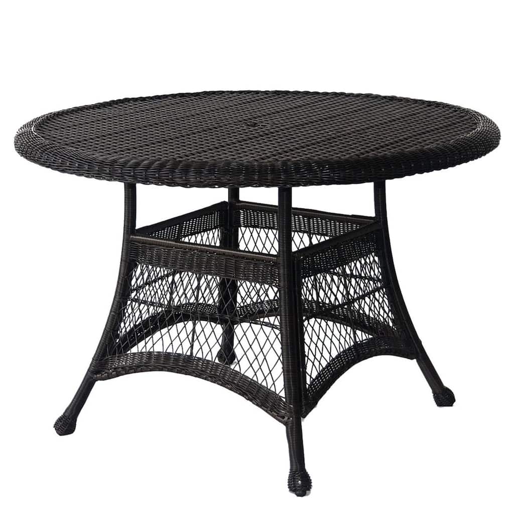 Round Patio Dining Table 44 Inch - Outdoor Table for Deck Porch - Weather Resistant Design