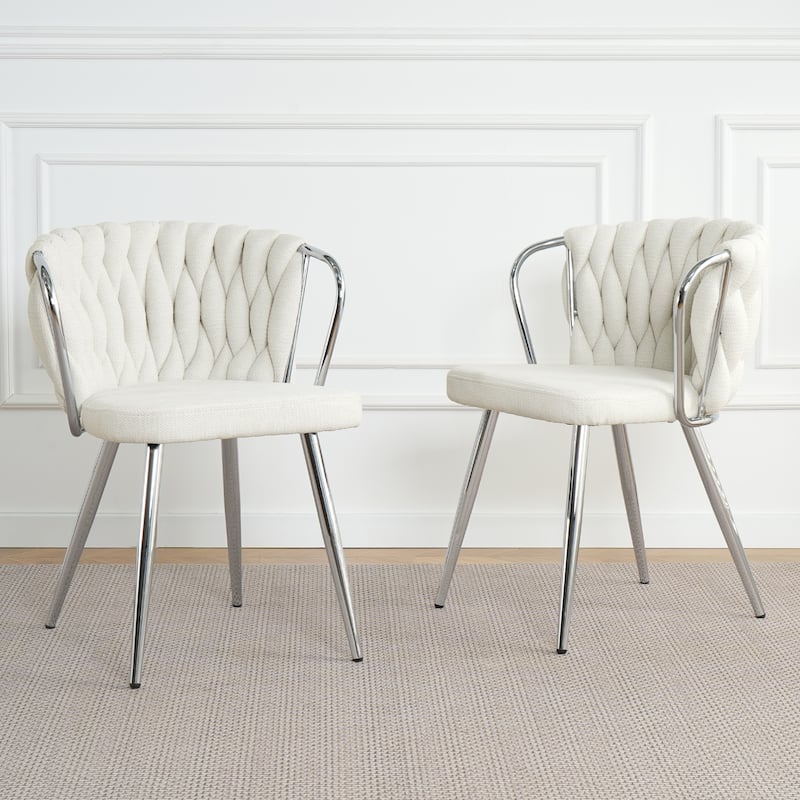 Modern Dining Chair with Metal Legs (Set Of 2)