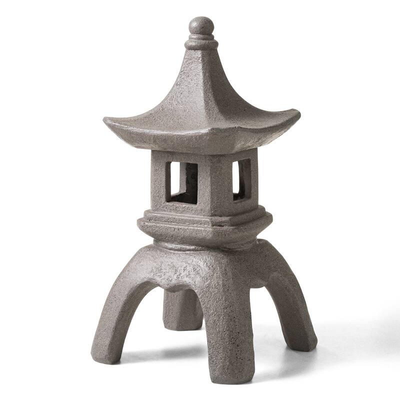 Glitzhome MGO Faux Concrete Pagoda Garden Statue Indoor and Outdoor Decoration