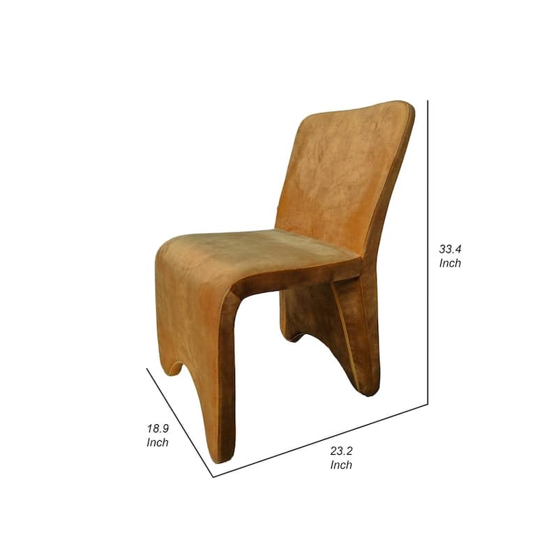 Brown/Camel Brown Polyester Upholstered Metal Frame Dining Chair, Set of 2, Sturdy Dining Chair for Dining Rooms - 17.5