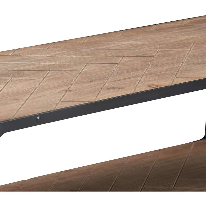 ClickDecor Modern Farmhouse Living Room Collection Set, Traditional Rustic Herringbone Accent