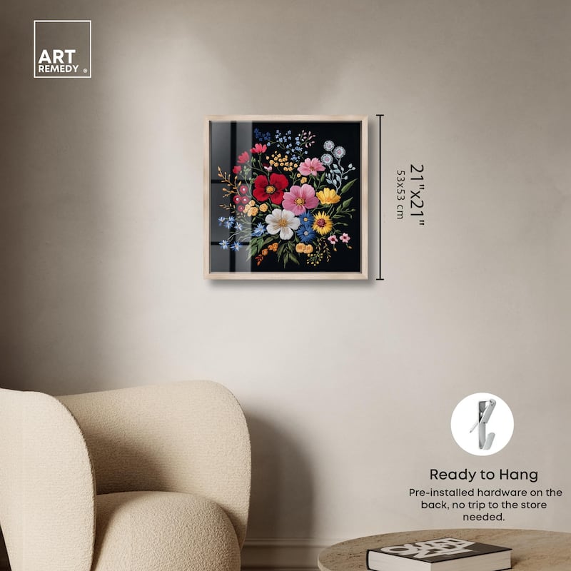 Midnight Wildflower Weave Shadowbox by Art Remedy