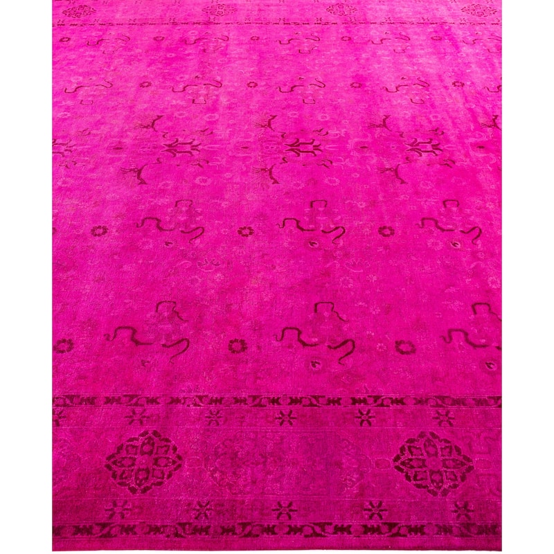 Overdyed One-of-a-Kind Hand-Knotted Area Rug - Pink - 8' 0" x 10' 5"