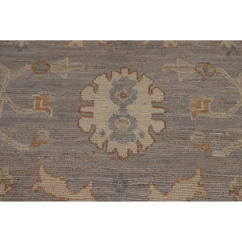 Vegetable Dye Oushak Turkish Area Rug Handmade Floral Wool Carpet - 9'4"x 12'4"