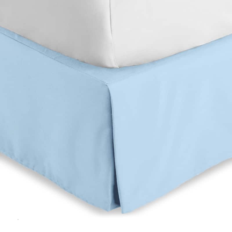 Bare Home Pleated Bed Skirt - 15-Inch Tailored Drop Easy Fit - King - Light Blue