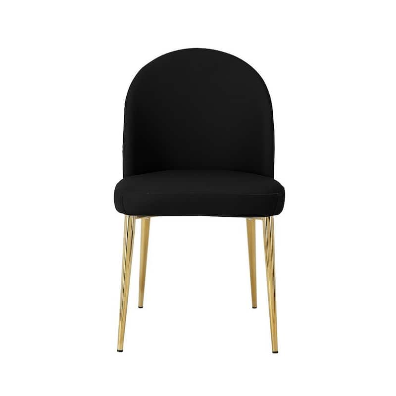 Gold/Black Faux Leather Upholstered Metal Frame Dining Chair, Set of 2, Sturdy Dining Chair for Dining Rooms - 17.5