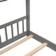 preview thumbnail 8 of 8, Full Size House Wood Floor Bed w/ Roof Upholstered Bed Frame for Kids, Teens No Box Spring Needed, Easy Assembly, Gray