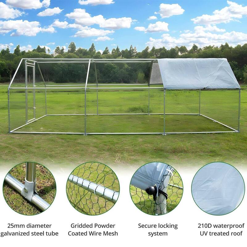 Waterproof Large Metal Chicken Coop for Outdoor Back Yard Farm