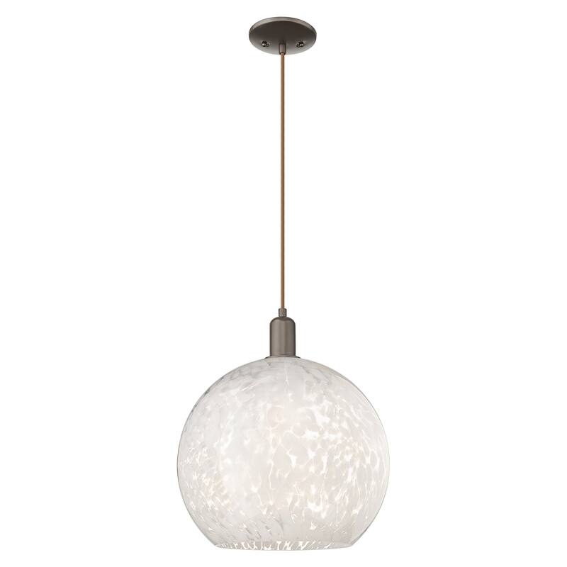Innovations Lighting Endless Possibilities Arcadia - White Mouchette - 1 Light 14" Cord Hung Mini Pendant - Oil Rubbed Bronze