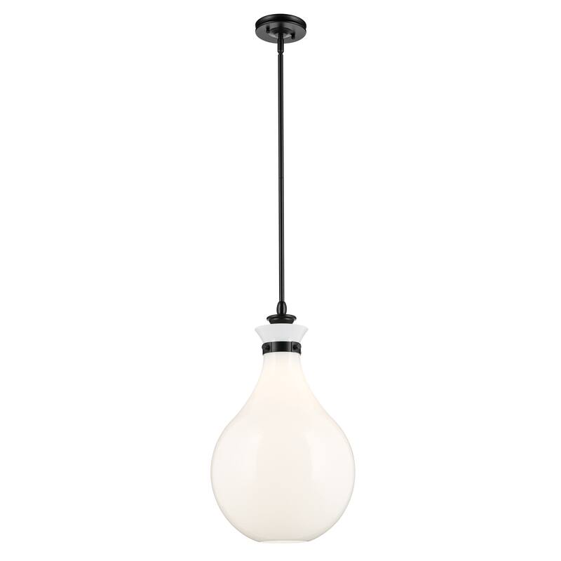 Kichler Lighting Laria 14 Inch 1 Light Pendant with Opal Glass in Black