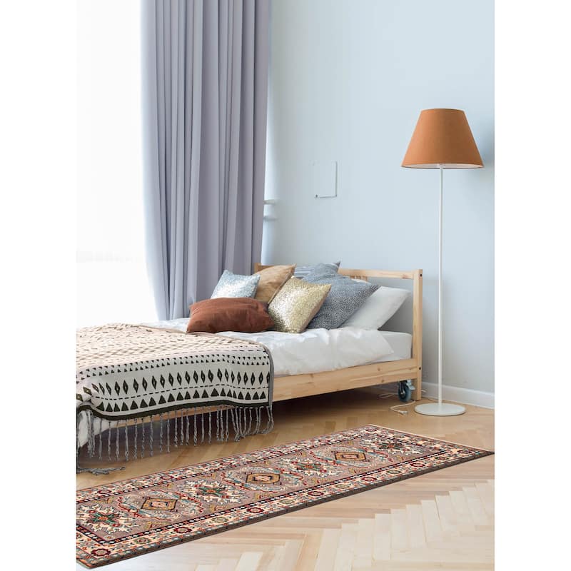 ECARPETGALLERY Hand-knotted Uzbek Ghazni Taupe Wool Rug - 2'8 x 7'11