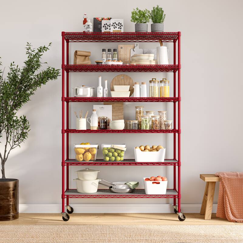Seville Classics UltraDurable 6-Tier NSF Steel Shelving with Shelf Liners