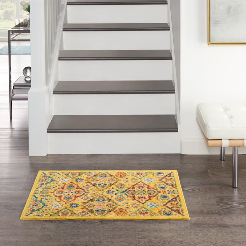 Nourison Allur Contemporary Boho Floral Medallion Area Rug - 2' x 3' - Yellow/Multicolor
