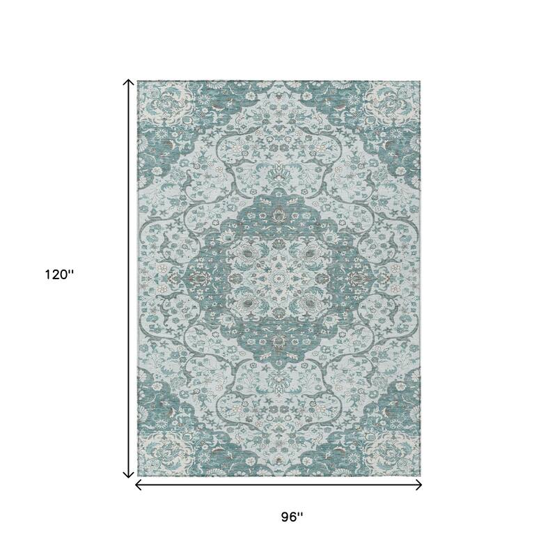 HomeRoots Medallion Traditional Rectangle Outdoor Rug