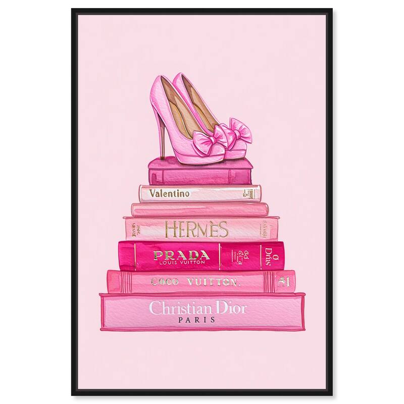 Fashion books in Pink Canvas by Art Remedy - Black - 36" x 54"