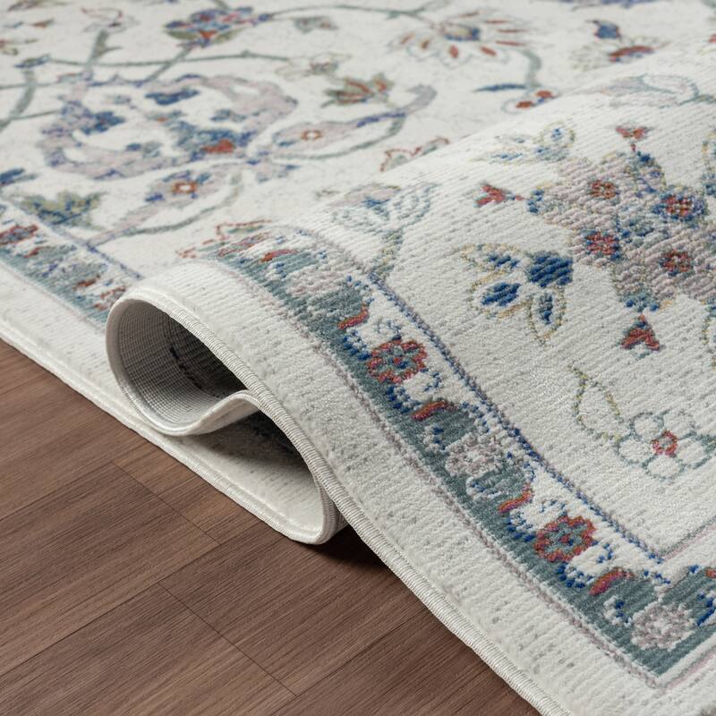 Gaia Traditional Floral Damask Performance Indoor Area Rug by Sevita