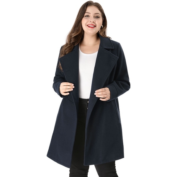 navy blue plus size coat