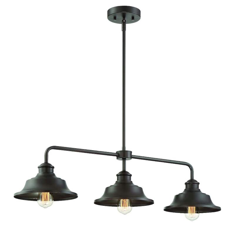 Trade Winds Davenport 3-Light Linear Chandelier in Oil Rubbed Bronze