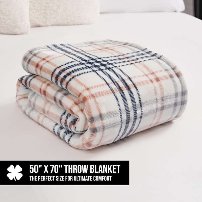 Lucky Brand Camper Plaid Throws Plush 50" x 70" Throw Blanket