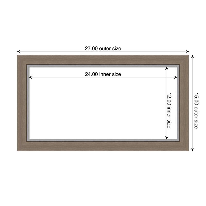 Amanti Art Eva Black Silver Narrow Framed Dry Erase Magnetic Board - 27 x 15 in - Eva Brown Narrow