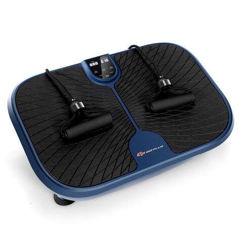 Mini Vibration Fitness Plate Machine with Remote Control and Loop Bands - 20" x 14" x 5.5" (L x W x H)