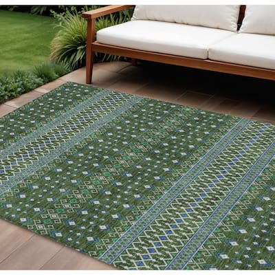 HomeRoots Tribal Transitional Rectangle Outdoor Rug