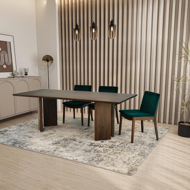 Sakuma 86" Japandi Style Solid Wood Rectangular Dining Table