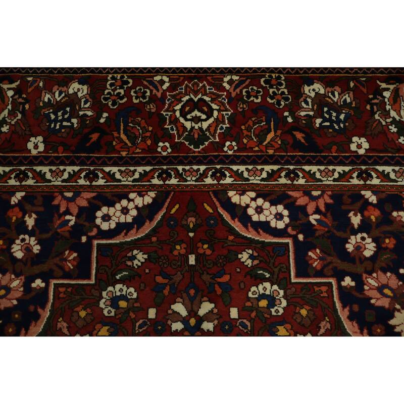 Hand Knotted Oriental 100% Wool Carpet Traditional Floral Red Bakhtiari Area Rug - 13' 1'' X 9' 9''