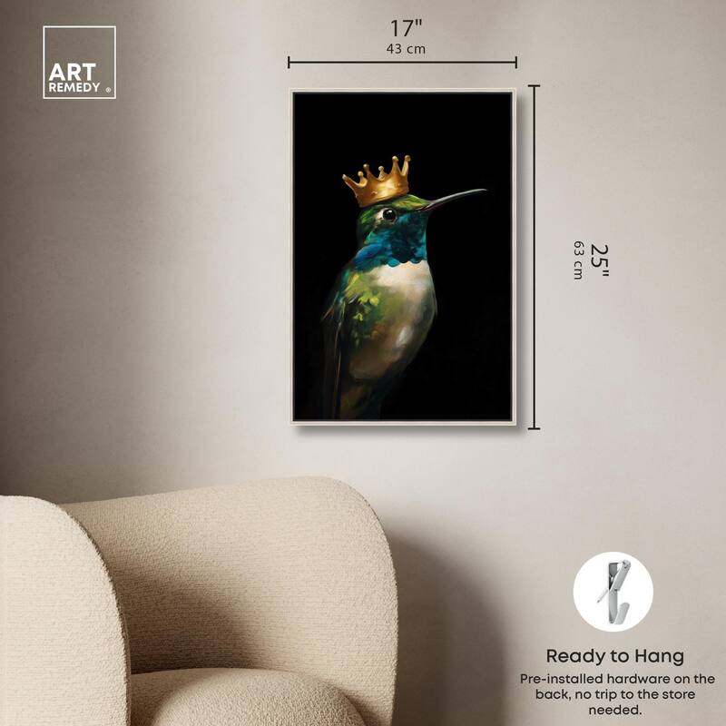 Crowned Azure Bird II Canvas by Art Remedy