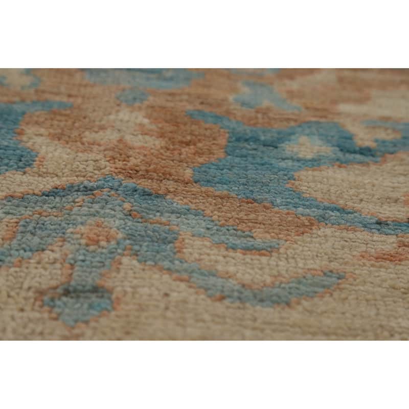 Vegetable Dye Transitional Oushak Turkish Rug Hand-Knotted Wool Carpet - 8'11"x 11'11"