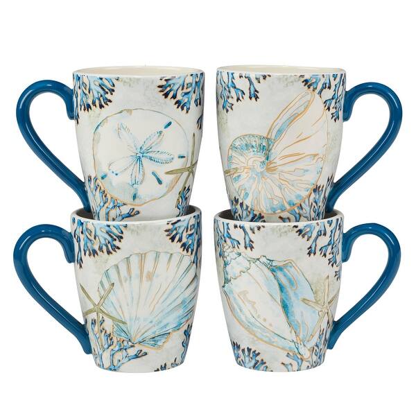 slide 2 of 5, Certified International Playa Shells 18 oz. Mugs, Set of 4