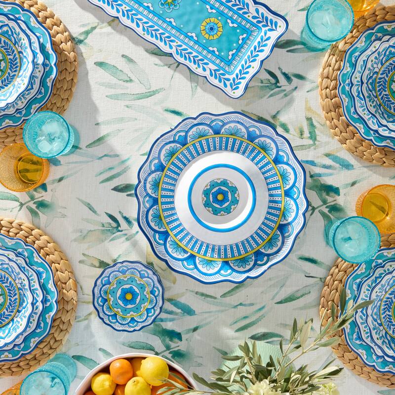 Certified International Porto Melamine 2 Piece Appetizer Set - 19.00"L x 8.00"W x 0.75"H