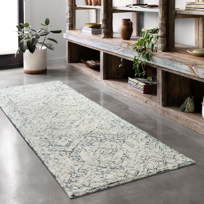Alexander Home Aspen Bluestone Hand-tufted Wool Area Rug