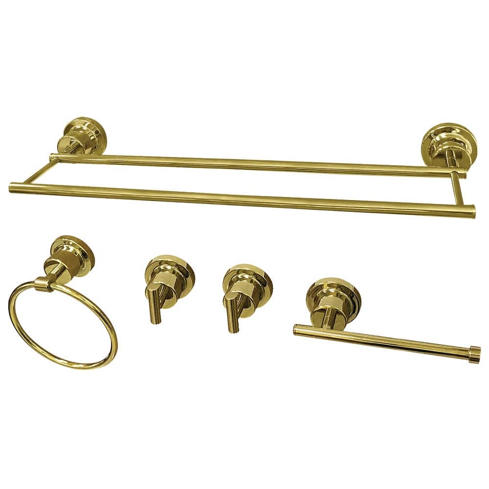 Kingston Brass Concord 5 Piece Bathroom Package with Double Towel Bar,
