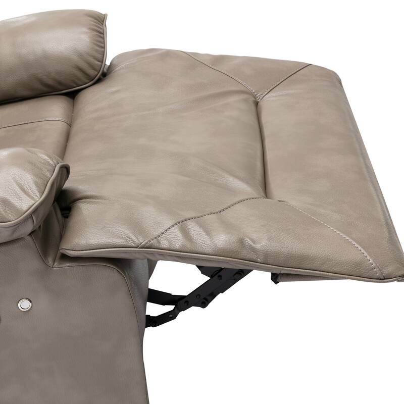 3 Seater Home Theater Recliner Manual Recliner Chair with a LED Light Strip Two Built-in Cup Holders