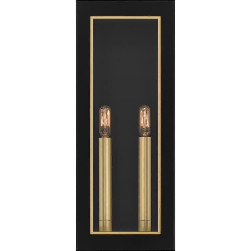 Matte Black Two Light Outdoor Wall Mount from the Bourbon Collection