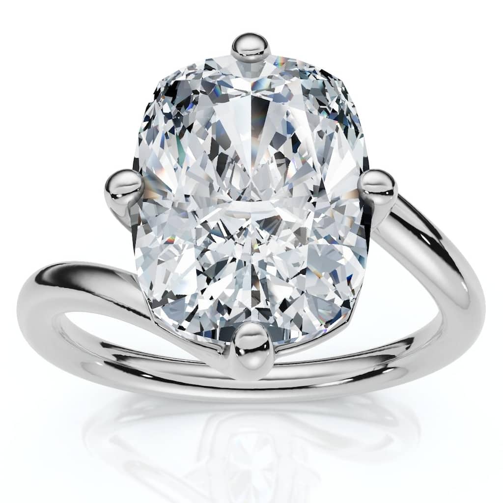 Bliss Diamond Certified 4Ct Atelier Solitaire Diamond Engagement Ring Gold Lab Grown